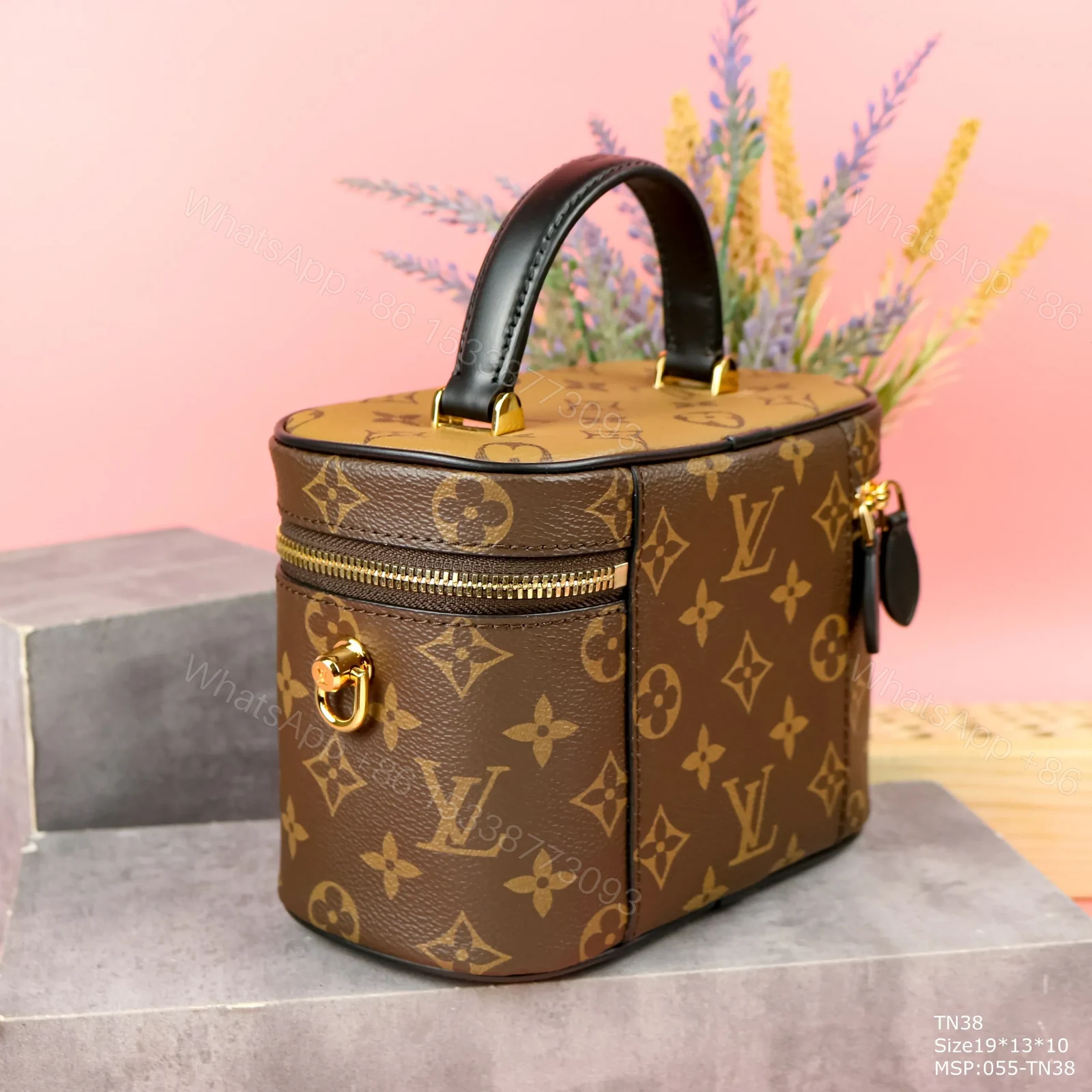 View 3 of Louis Vuitton LV Clutch Box Bag Replica 11 Brown 19x13x10cm