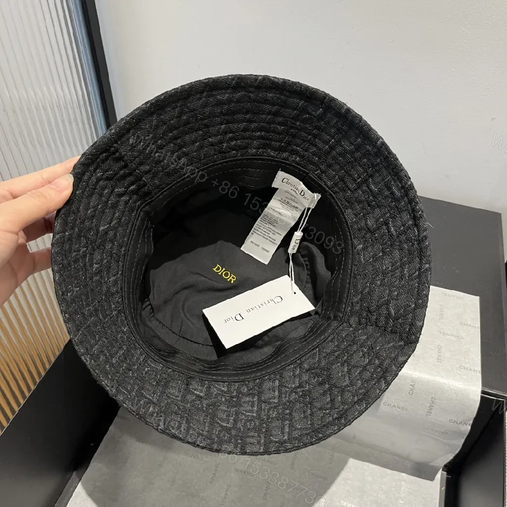 View 7 of Bold Denim Texture Bucket Hat with Designer-Inspired Embroidery