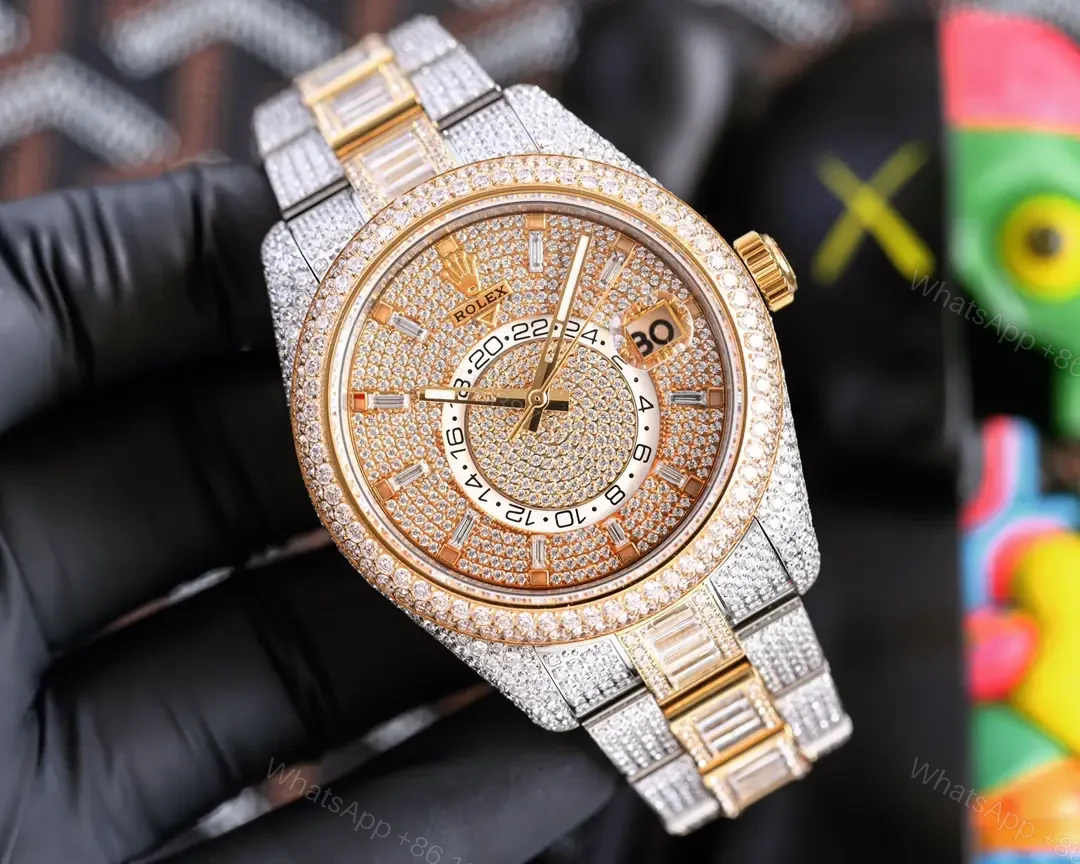 View 2 of Best Rolex Sky Dweller Diamond replica 42MM Two-Tone Oyster Bracelet Edition RG-SKYDWELLER-DIAMOND-TT-OYSTER-42