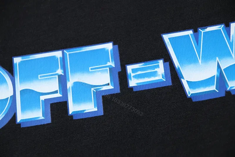 View 8 of Blue Glow Arrows Graphic Tee, Off-White Short Sleeve T-Shirt with X Logo