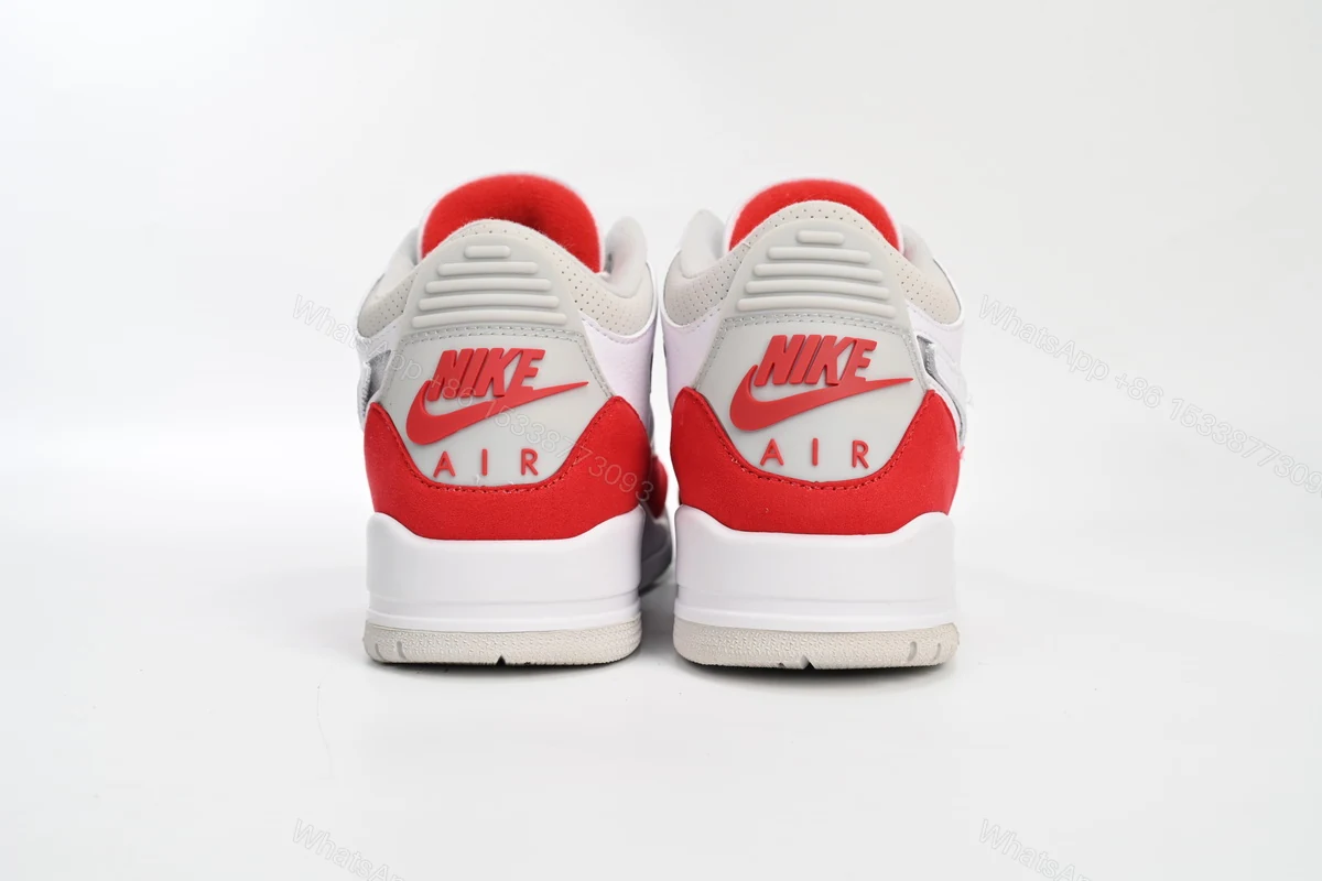 View 3 of Air Jordan 3 Retro Tinker White University Red