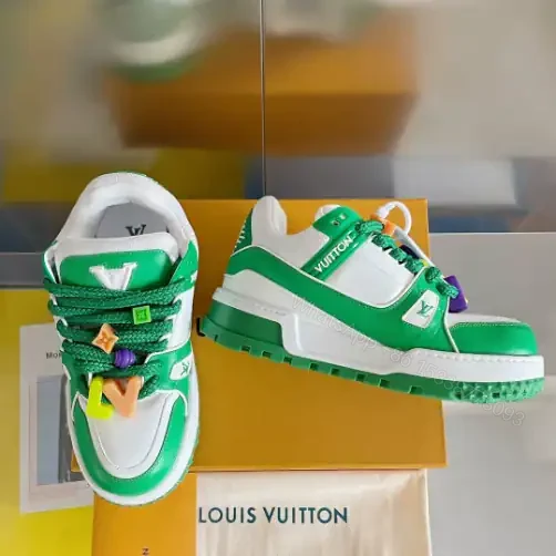 View 3 of LOUIS VUITTON LV TRAINER MAXI SNEAKERS IN GREEN – LSVT333