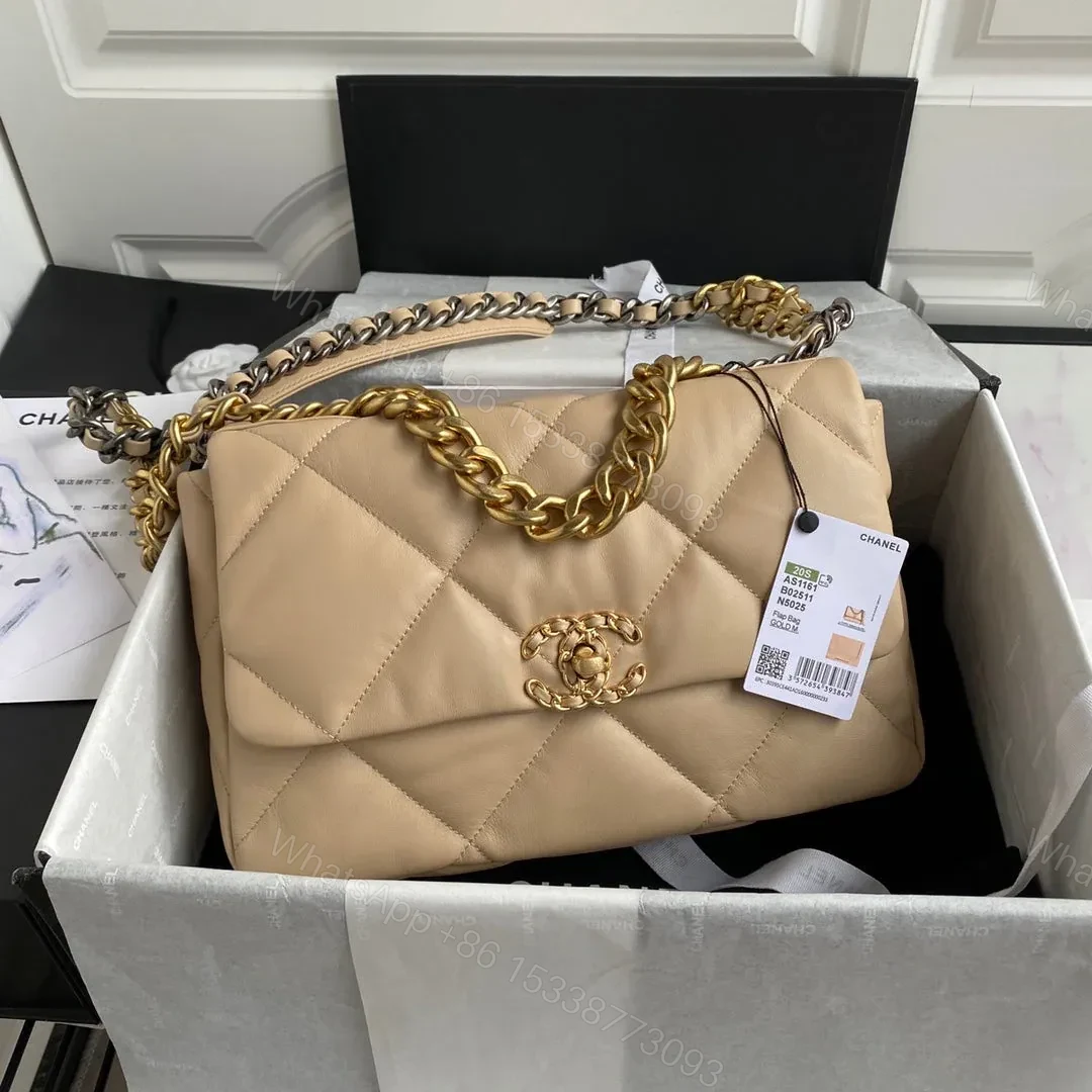 View 5 of CHANEL LARGE 30 FLAP BAG IN BEIGE CREAM LAMBSKIN