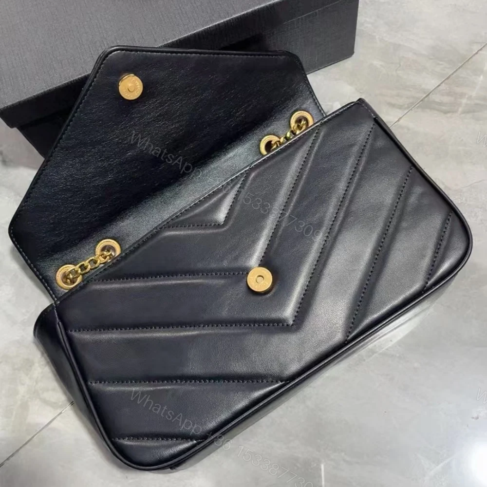 View 4 of Saint Laurent Loulou Medium Chain Bag Black 29Cm 801439AAEAX1000