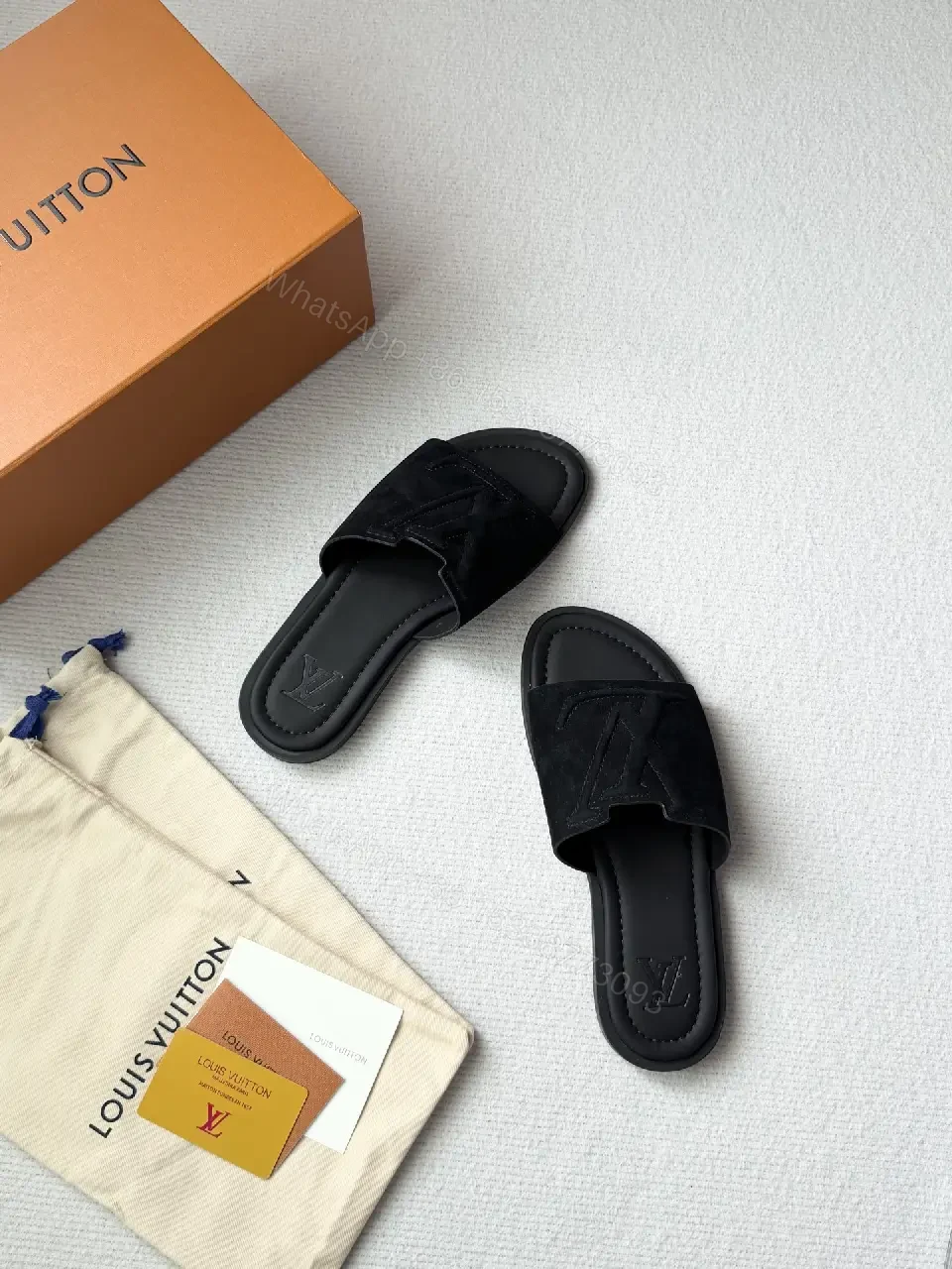 View 7 of Black Suede Slide | Luxe Casual, Contoured Comfort, Signature Detailing