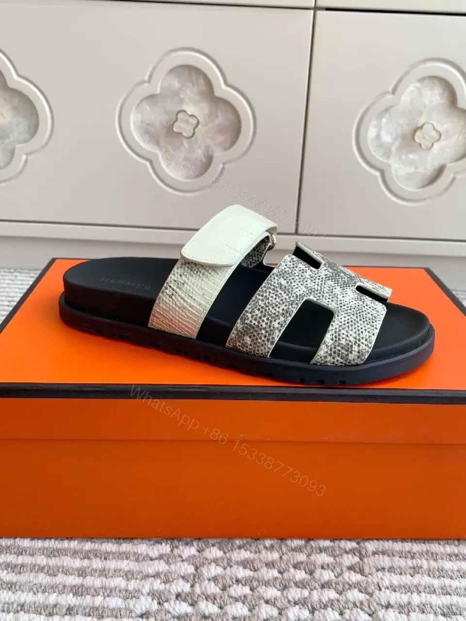 View 4 of Textured Pebble Sandals in Dark-Tone Luxe Comfort