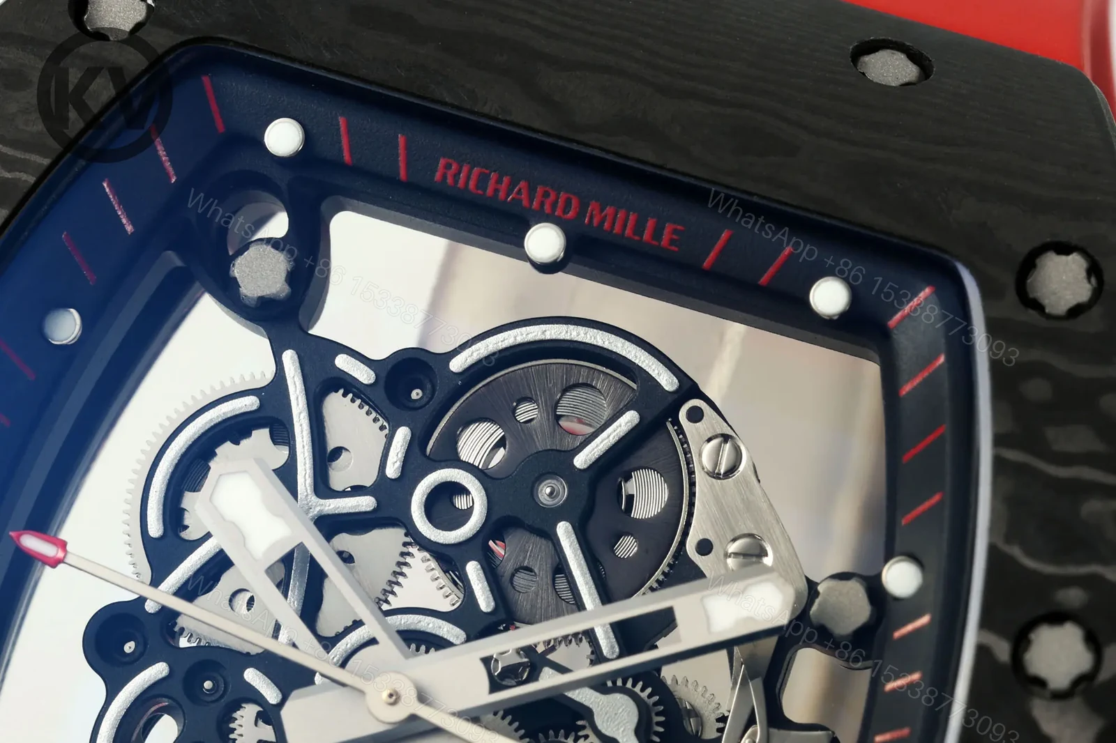 View 4 of KV Factory KV Richard Mille RM055 Skeleton Watch, Red