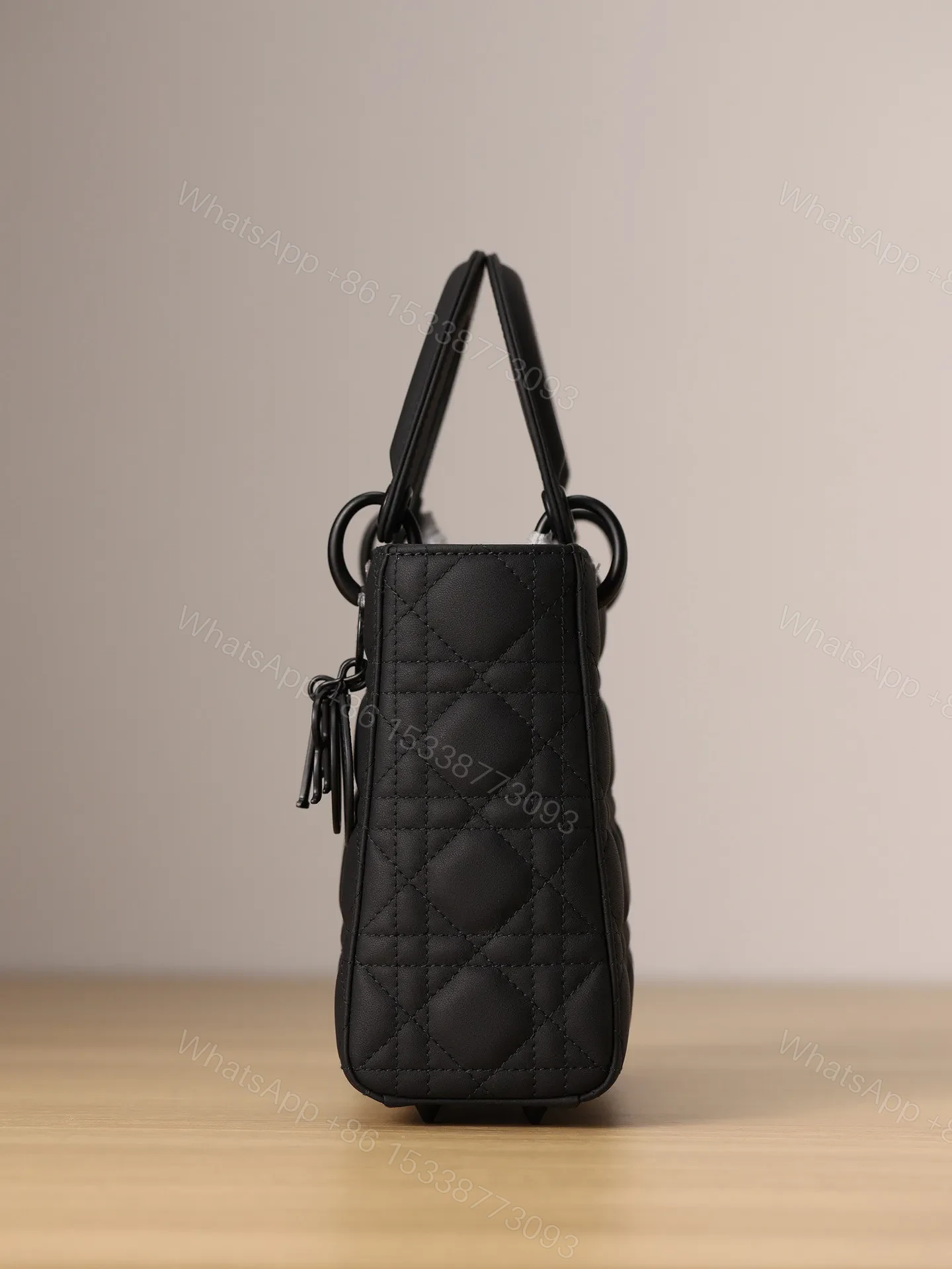 View 4 of Dior Lady Matte Women’s Black Handbag 20cm