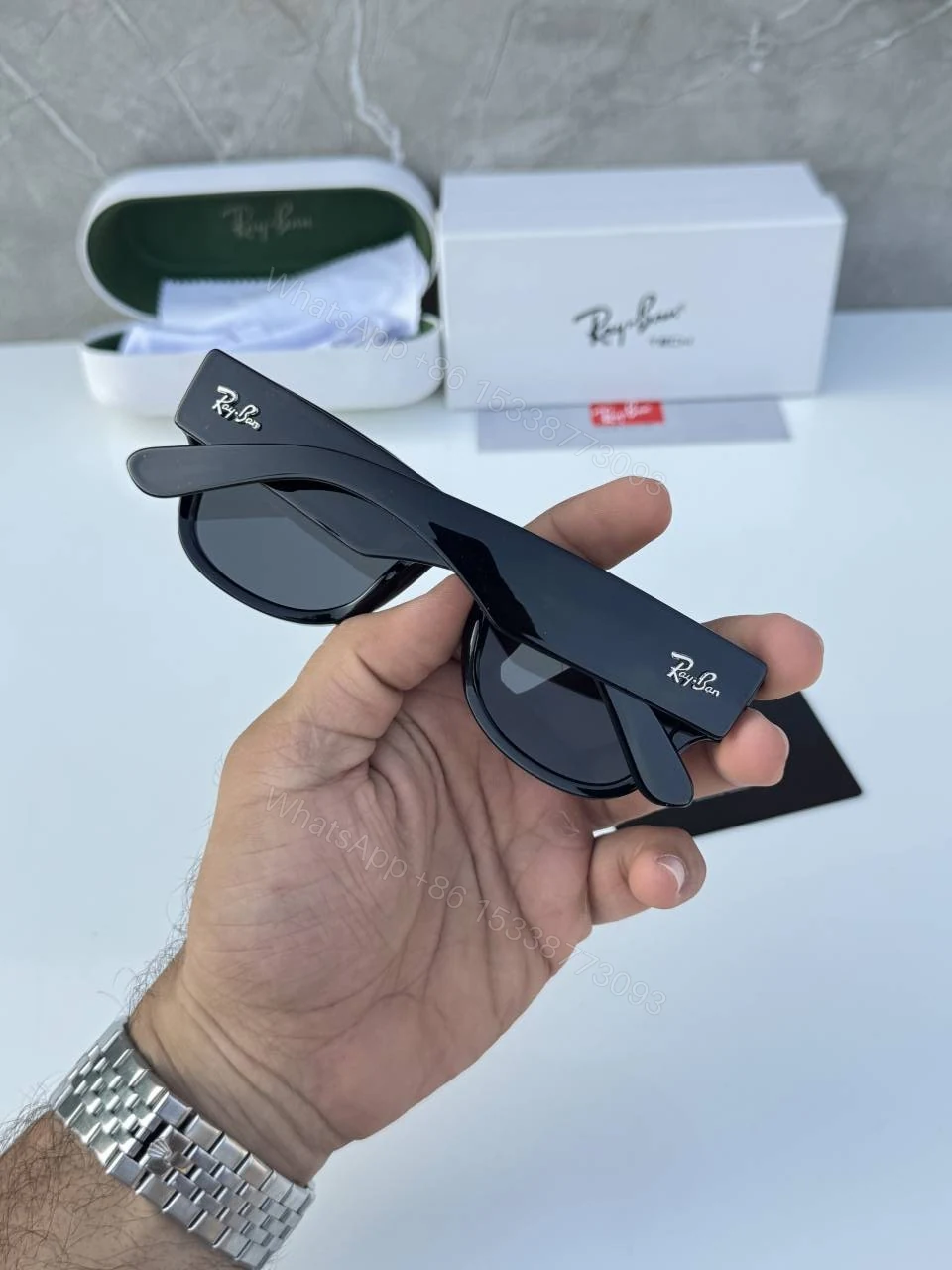View 4 of First Copy Ray Ban 0840 Full Black Premium UV Protection Luxury Sunglasses