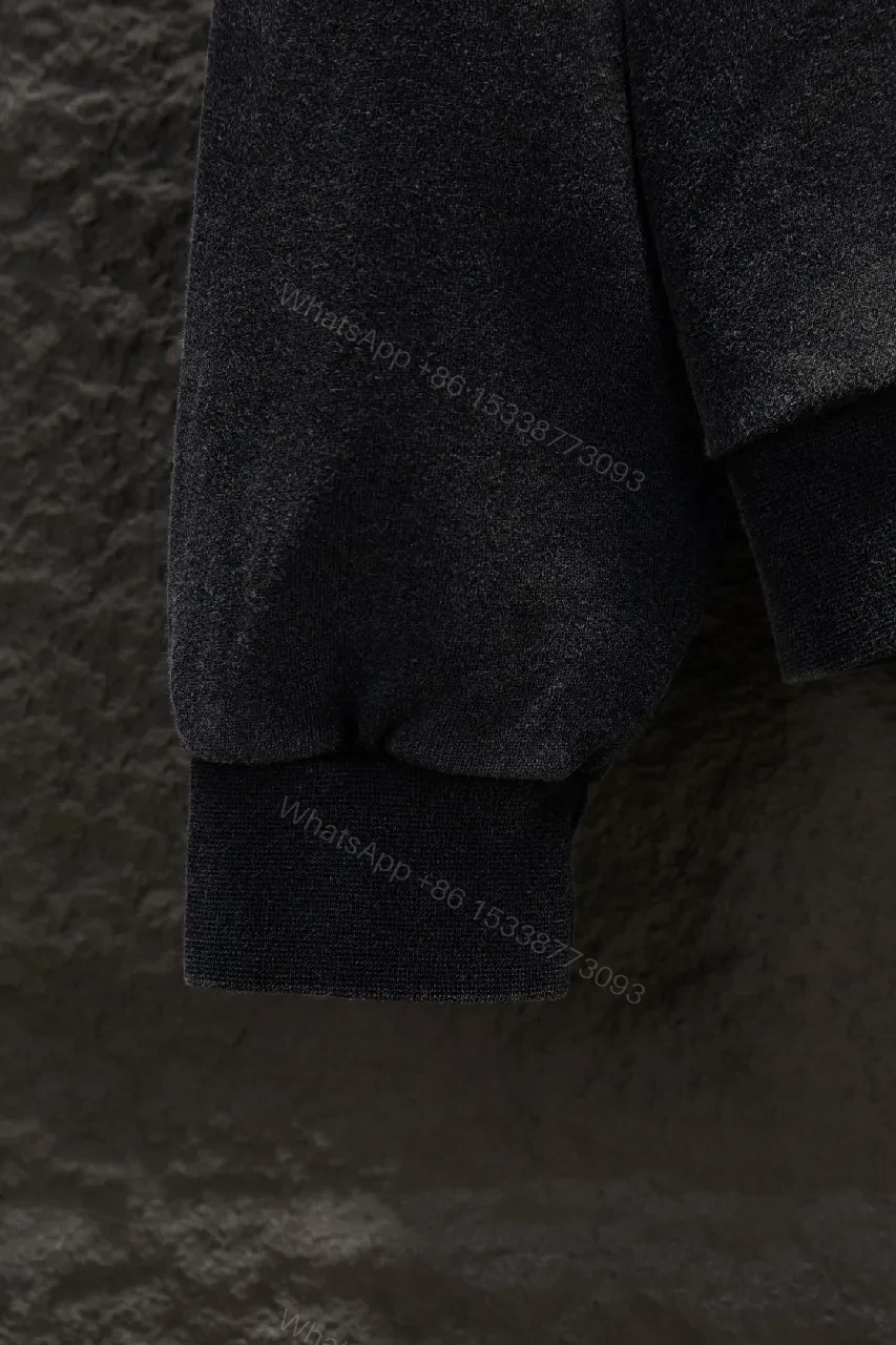 View 9 of Charcoal Fleece Hoodie: Oversized, Logo Patch, Premium Comfort