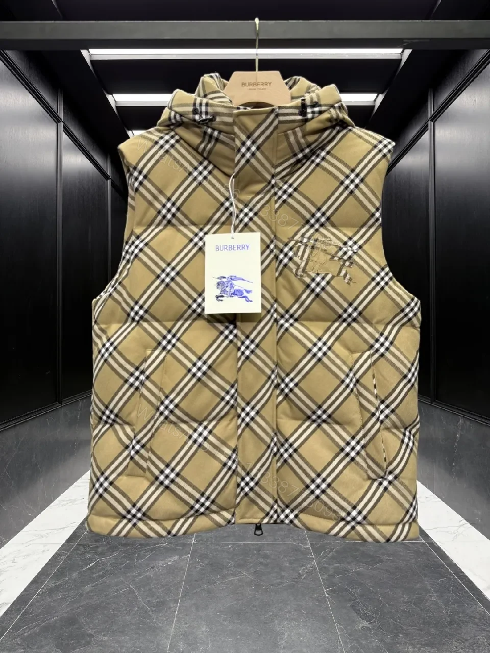 View 9 of Bold Checkered Insulation Vest: Modern Luxe Utility