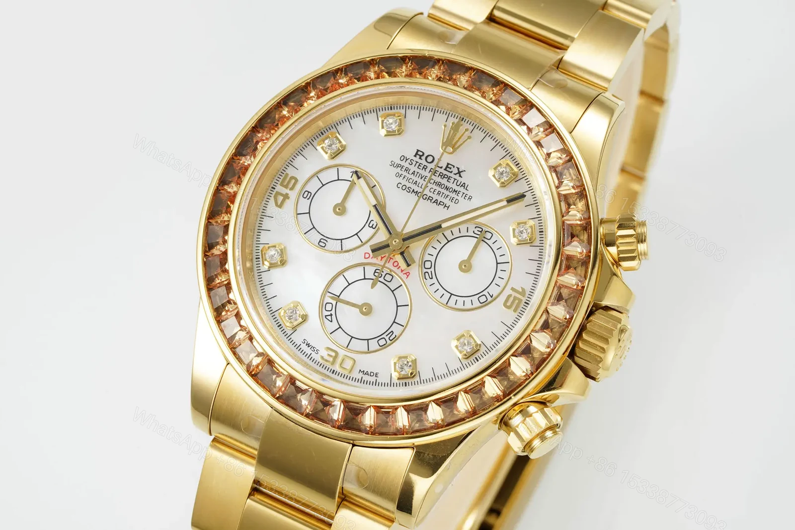 View 2 of Rolex Daytona 116578SACO Yellow Gold Diamond Pumpkin Dial Watch RLX-DAY-116578SACO-40-DIA