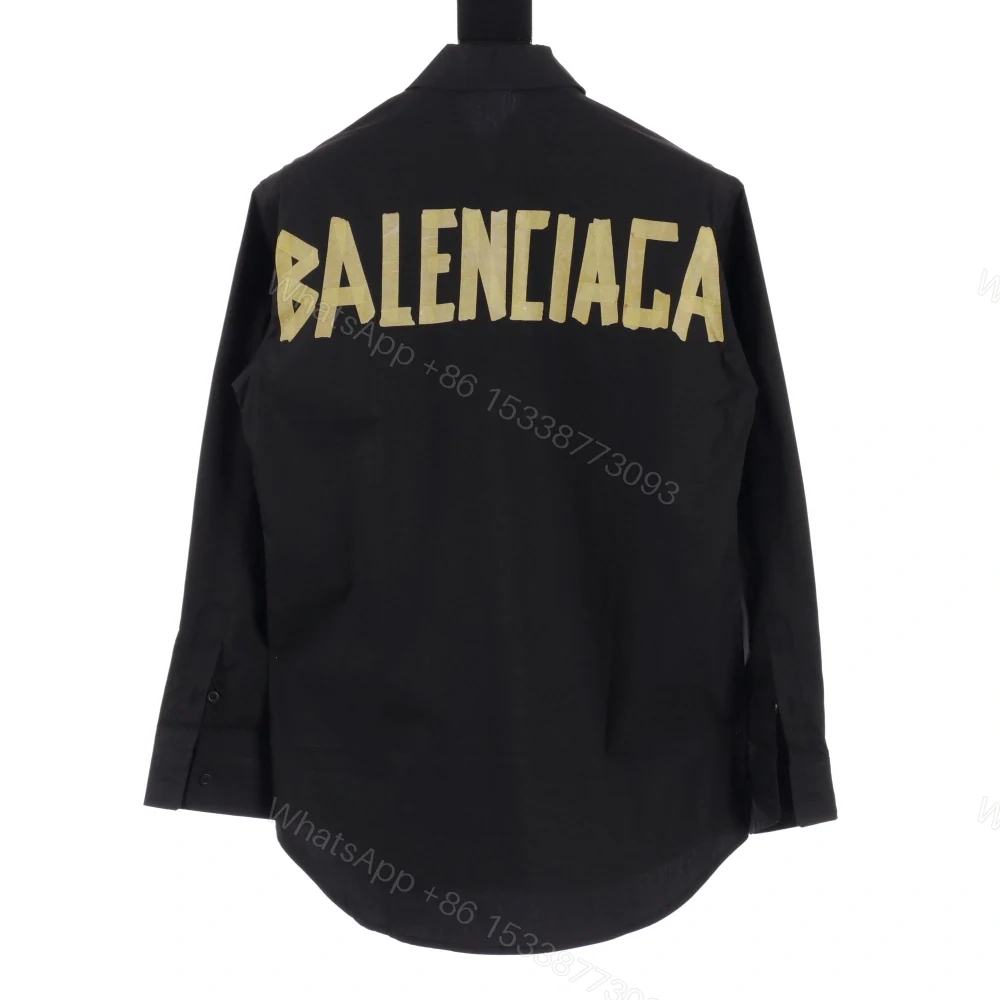 View 2 of 高仿Balenciaga*FW24系列663030背後字母襯衫黑色