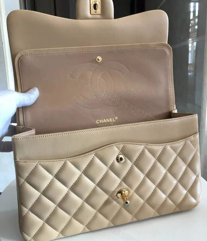 View 5 of Replica Chanel Classic Double Flap Beige Bag