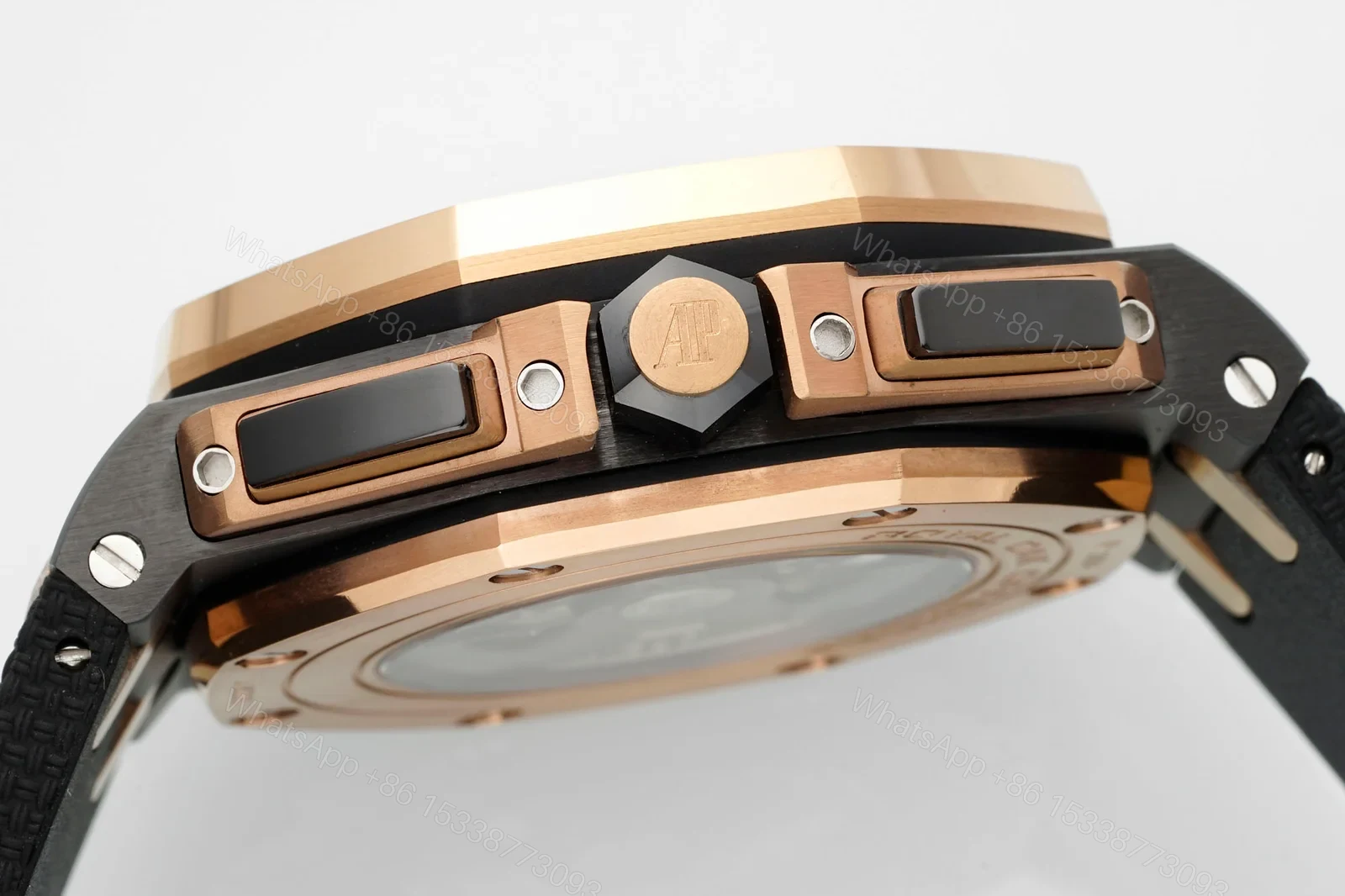 View 6 of Audemars Piguet Royal Oak Offshore Rose Gold Replica 44MM Premium Ceramic Rubber Strap Chronograph Edition RG-AP-ROO-RG-CER-RUB-44