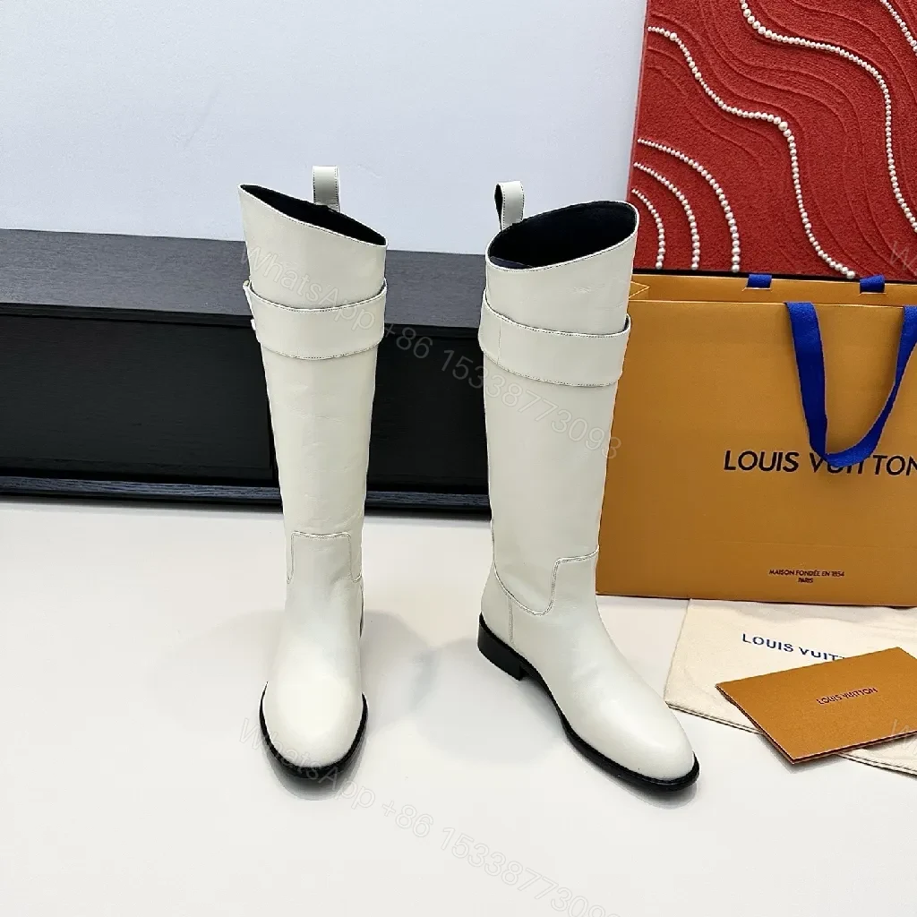 View 2 of Off-White Leather Boots: Minimalist Western Chic Comfort