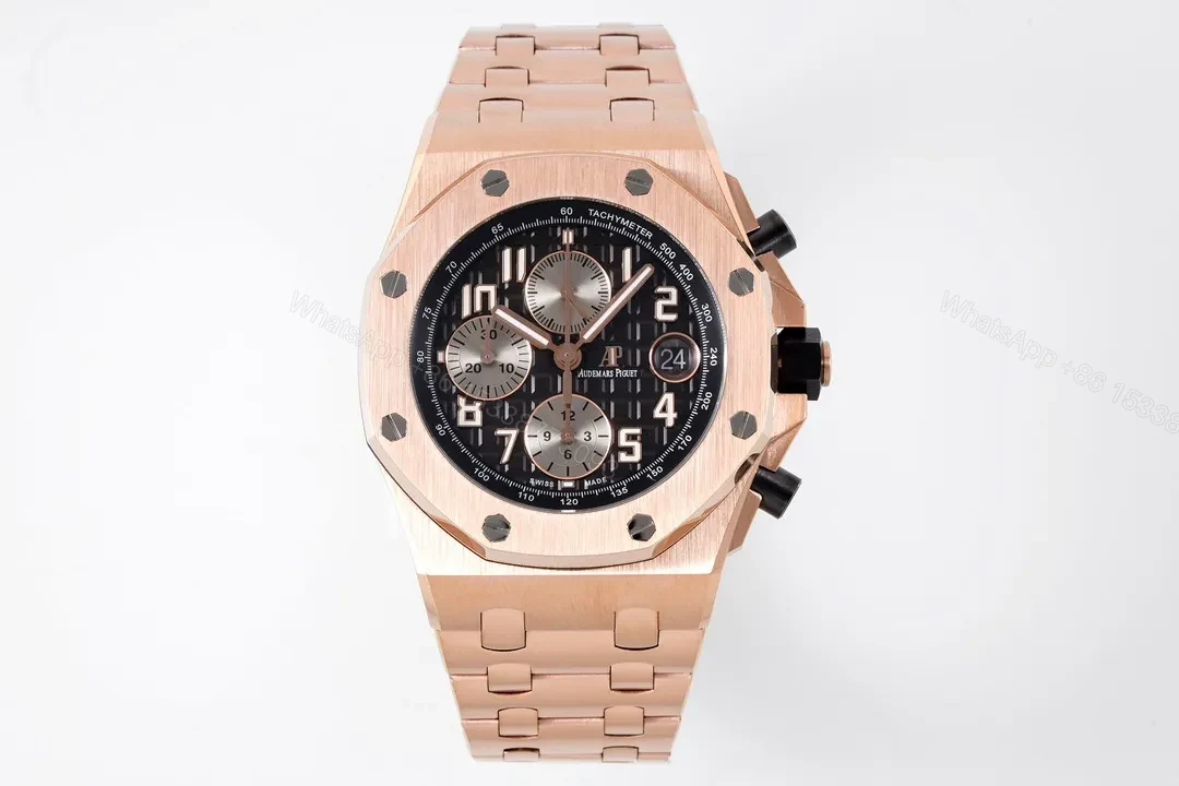 JH Factory Audemars Piguet Royal Oak Offshore Rose Gold Steel Bracelet Watch with Exclusive 4404 Chronograph Movement — view 1