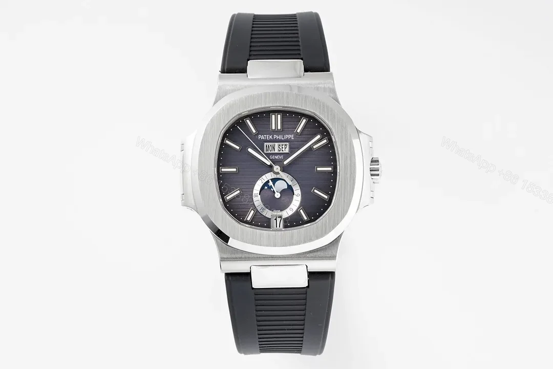 Patek Philippe Nautilus Blue Rubber Strap Watch — view 1