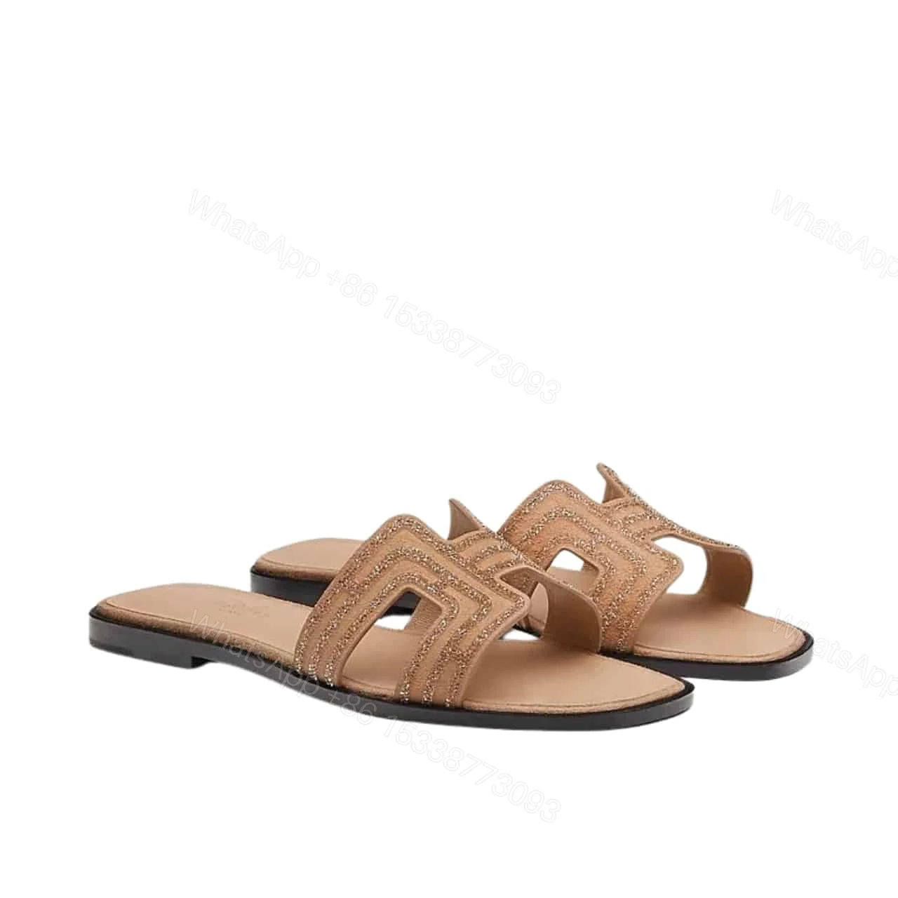 HERMES ORAN SANDAL BEIGE MACRAMÉ NUDE H212010Z 3E350 — view 1