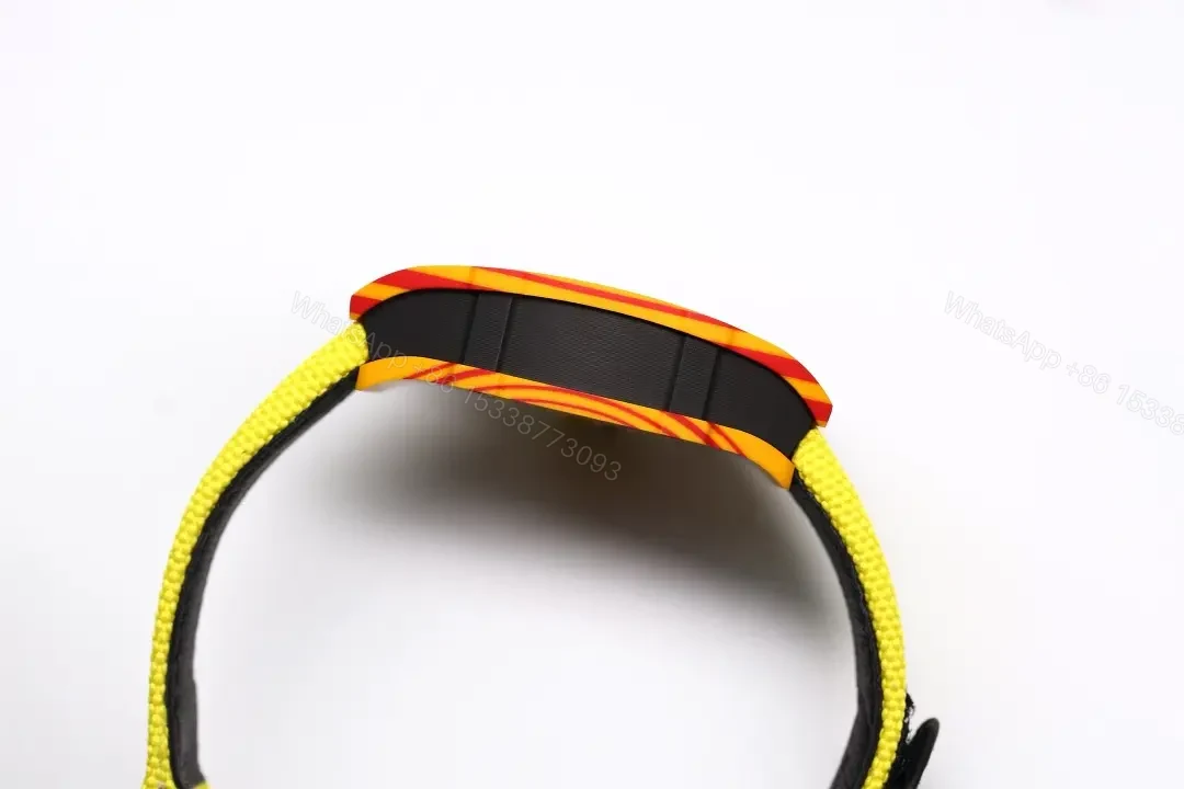 View 5 of Richard Mille RM27-03 Tourbillon Watch – Yellow and Red Carbon Fiber Case, Lightweight Design, Rubber Strap (43.5g)