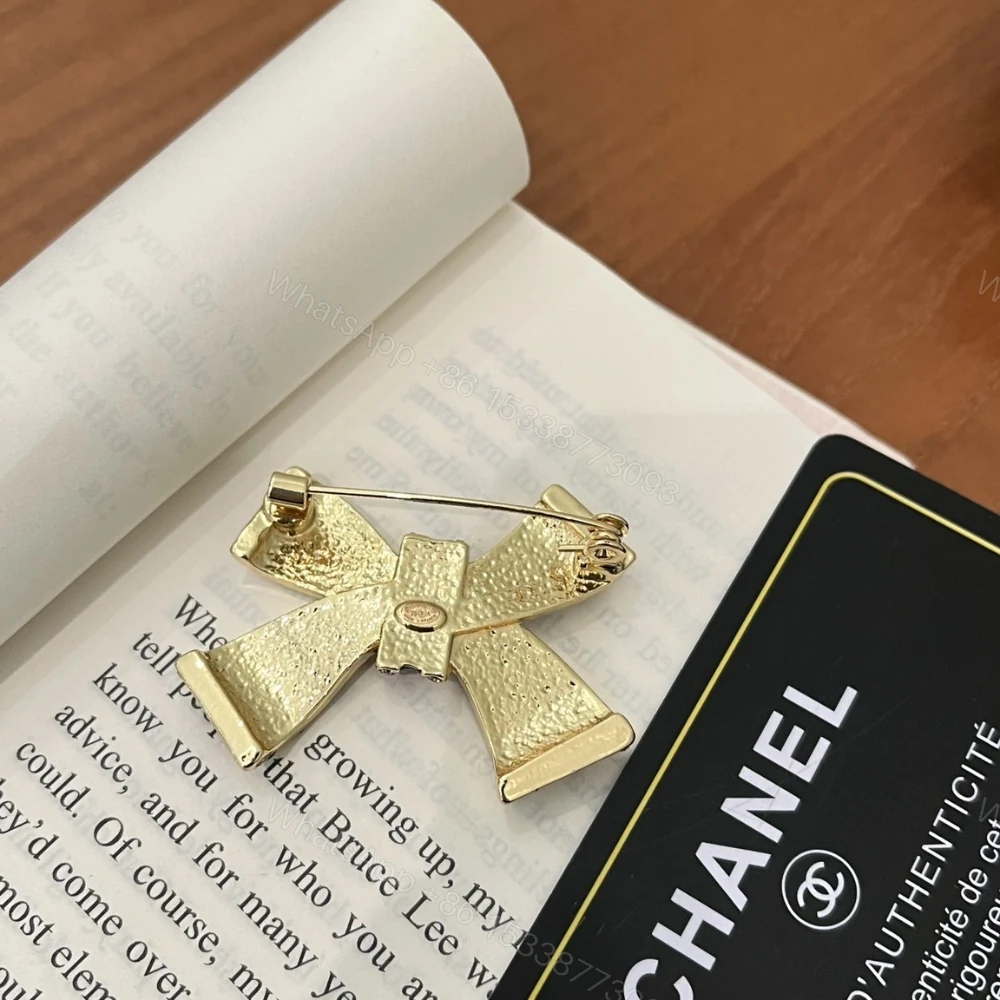View 5 of Chanel Brooch Metal Resin And Strass Gold