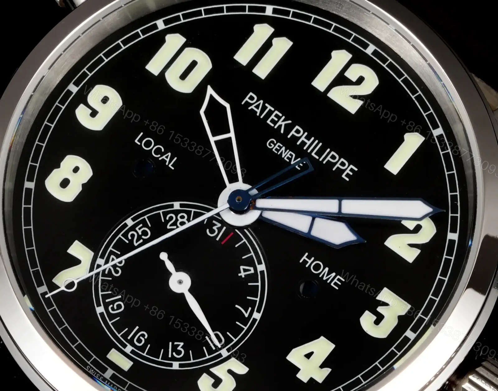 View 4 of Patek Philippe Calatrava Pilot Travel Time 42mm Leather Strap Premium Edition 5524G-001