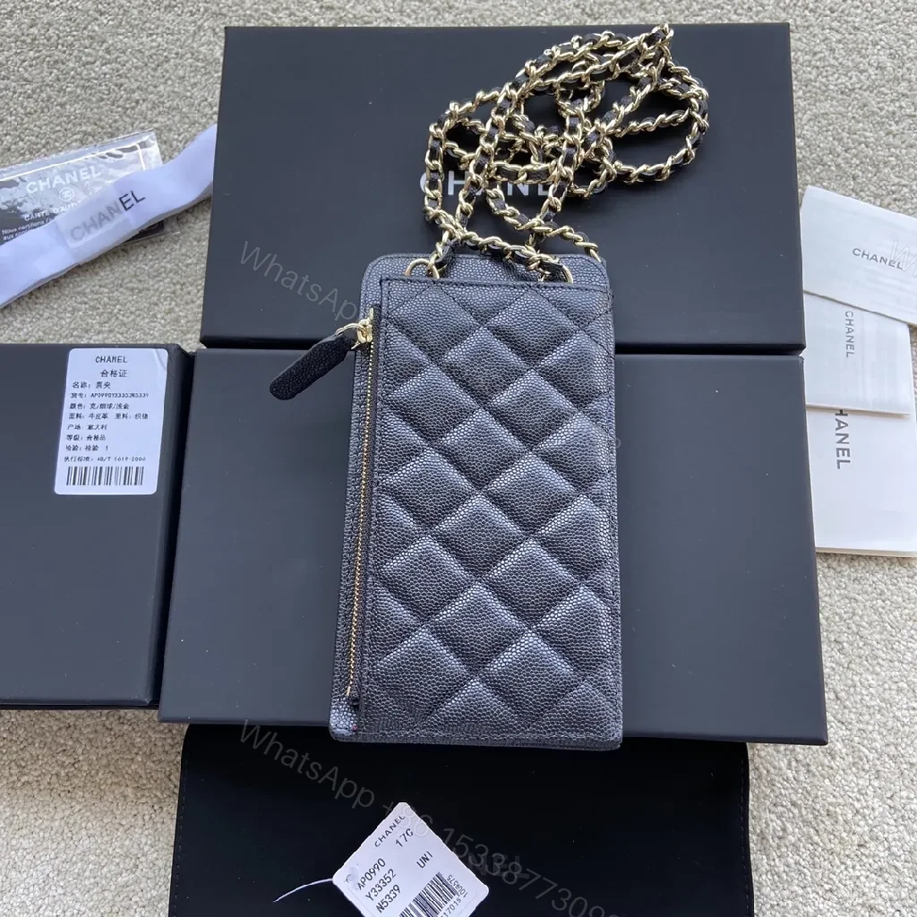 View 8 of Quilted Leather Crossbody: Luxe, Compact, Chain Detail