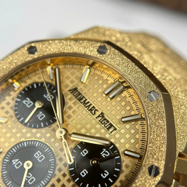View 7 of Audemars Piguet Royal Oak Chronograph Frosted Gold 26240 Super Clone Yellow Dial