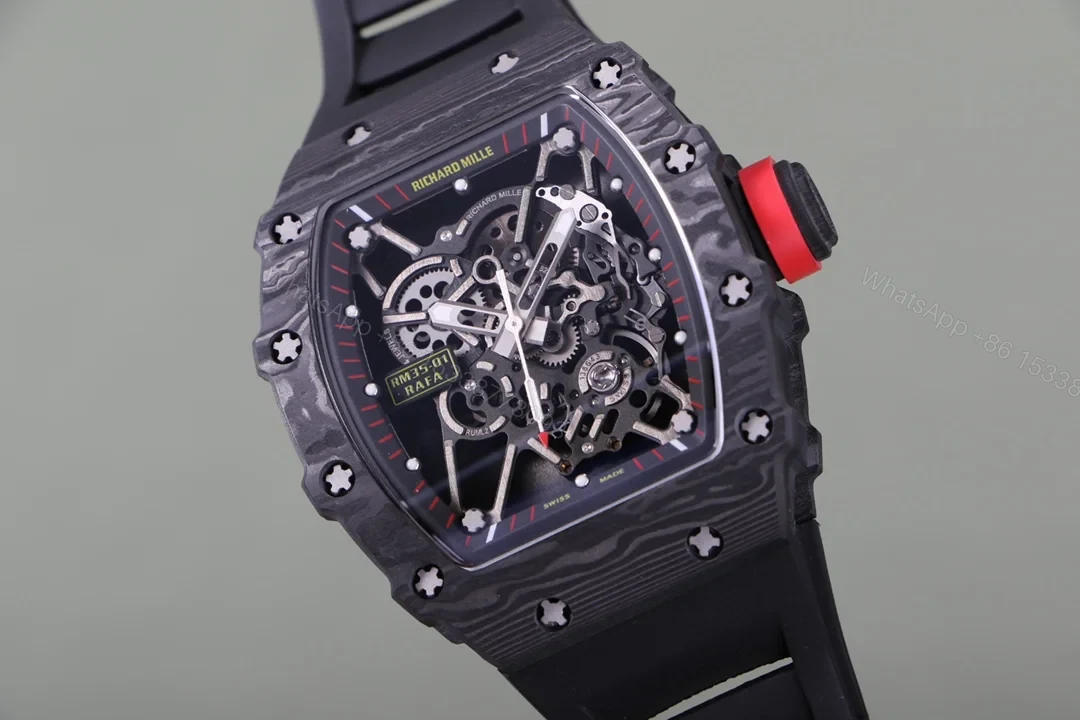 View 3 of Richard Mille RM35-01 NTPT Carbon Fiber RMUL3 Integrated White Gemstone Watch RM3501-NTPT-WHITE-RM3