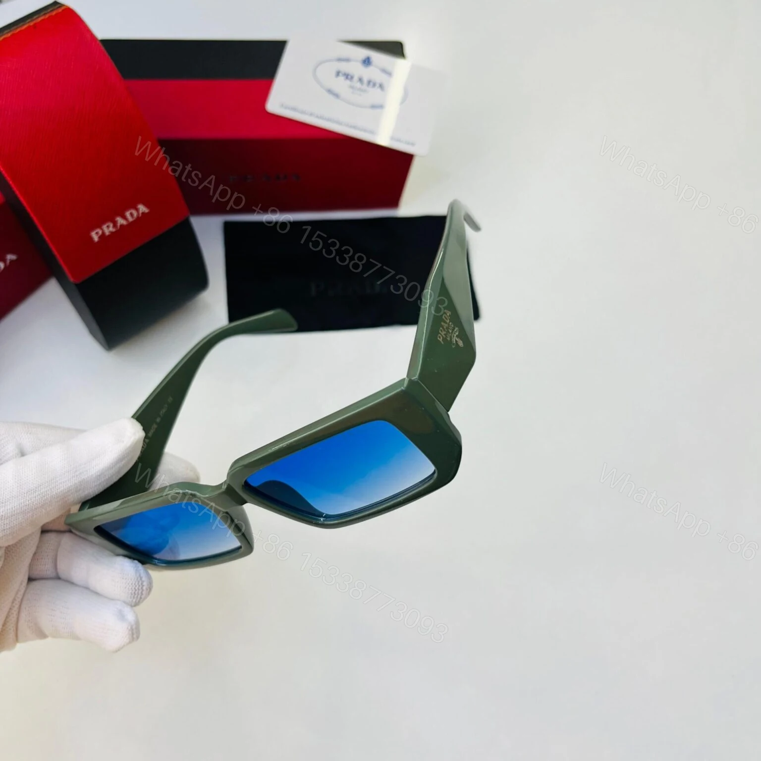 View 2 of Prada C07B10-11 Sunglasses Black UV Protection