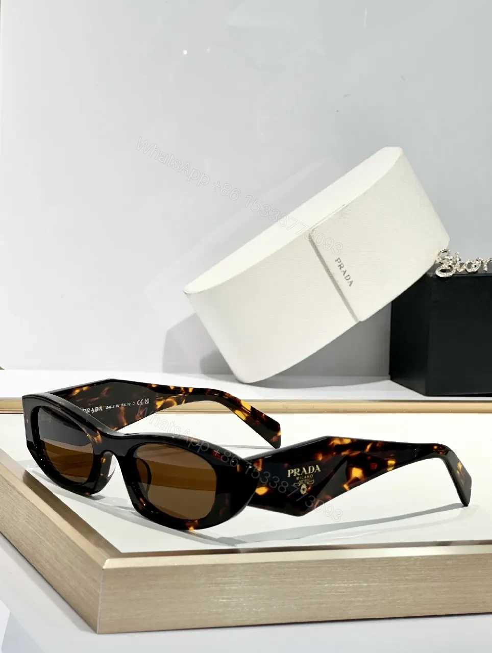 View 6 of Bold Shield Sunglasses: Modern, Black Frame, Amber Lenses