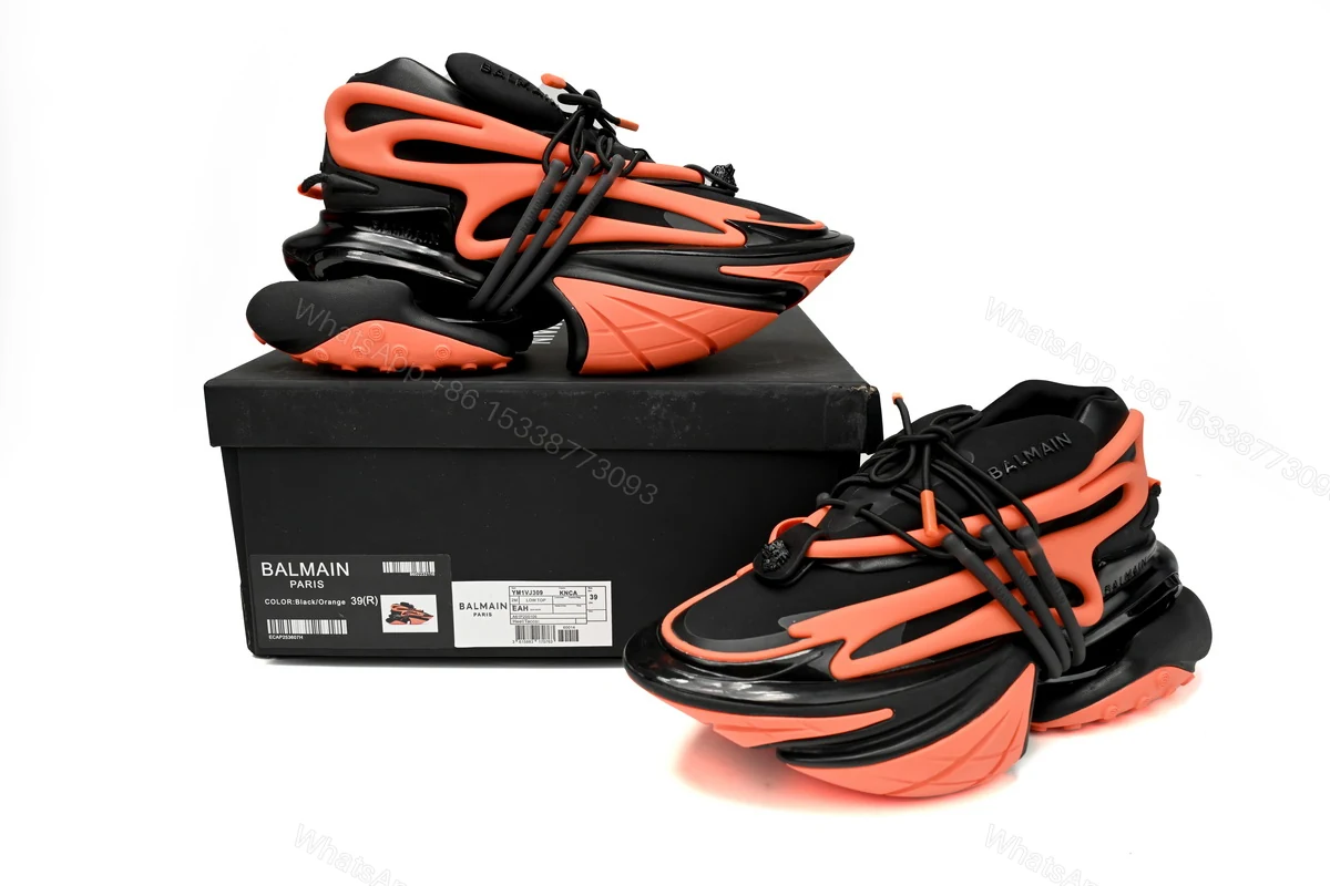 BALMAIN Multikolor Buty sportowe Black orange YM1VJ309 — view 2