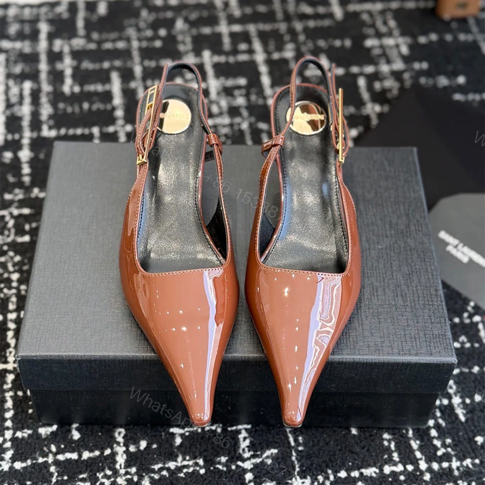 View 4 of YSL LEE slingback pumps in patent leather