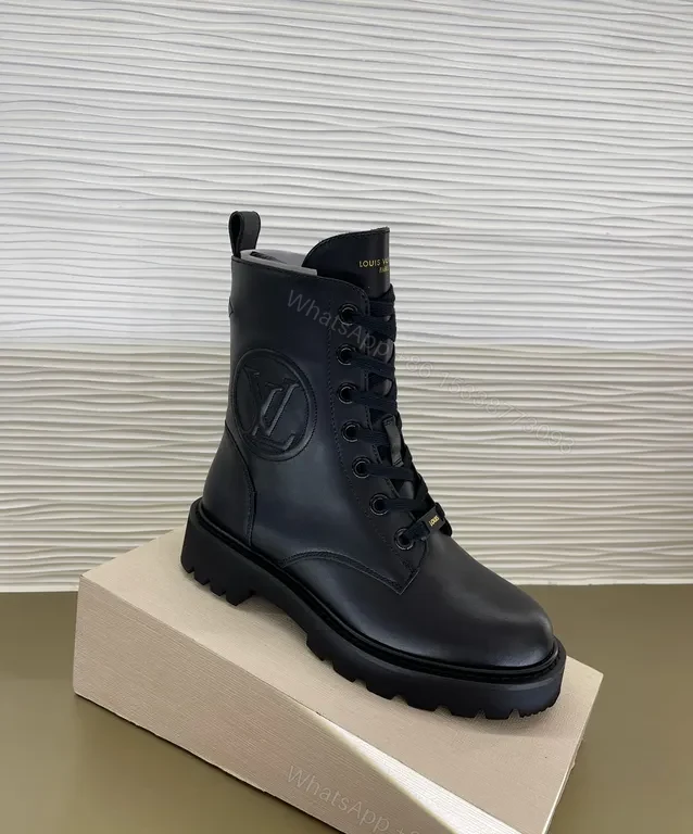 View 8 of Urban-Polished Leather Boots with LV Detail and All-Day Comfort