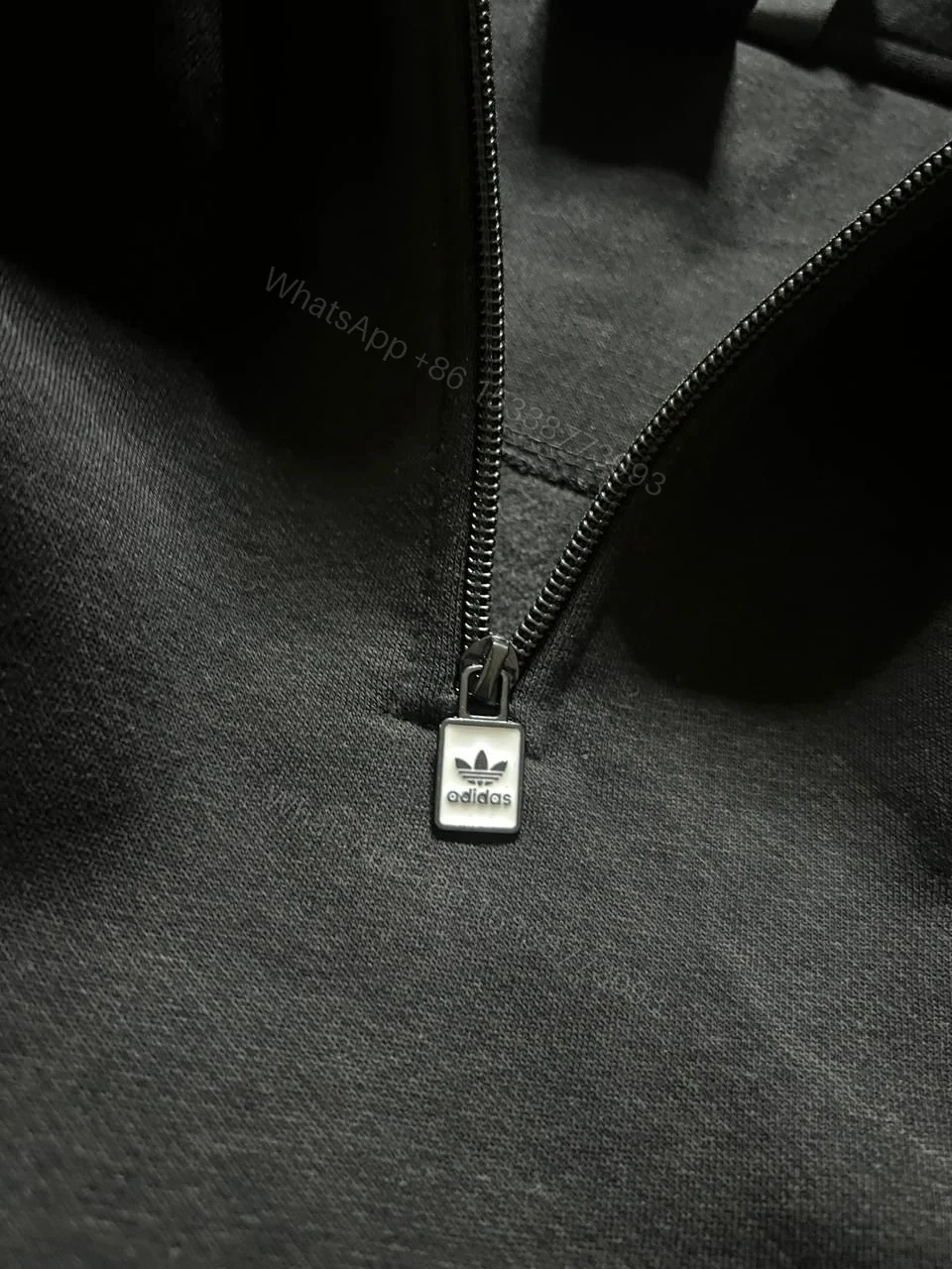 View 4 of FIRST COPY ADIDAS 3-Thread cotton fleece Half zip upper