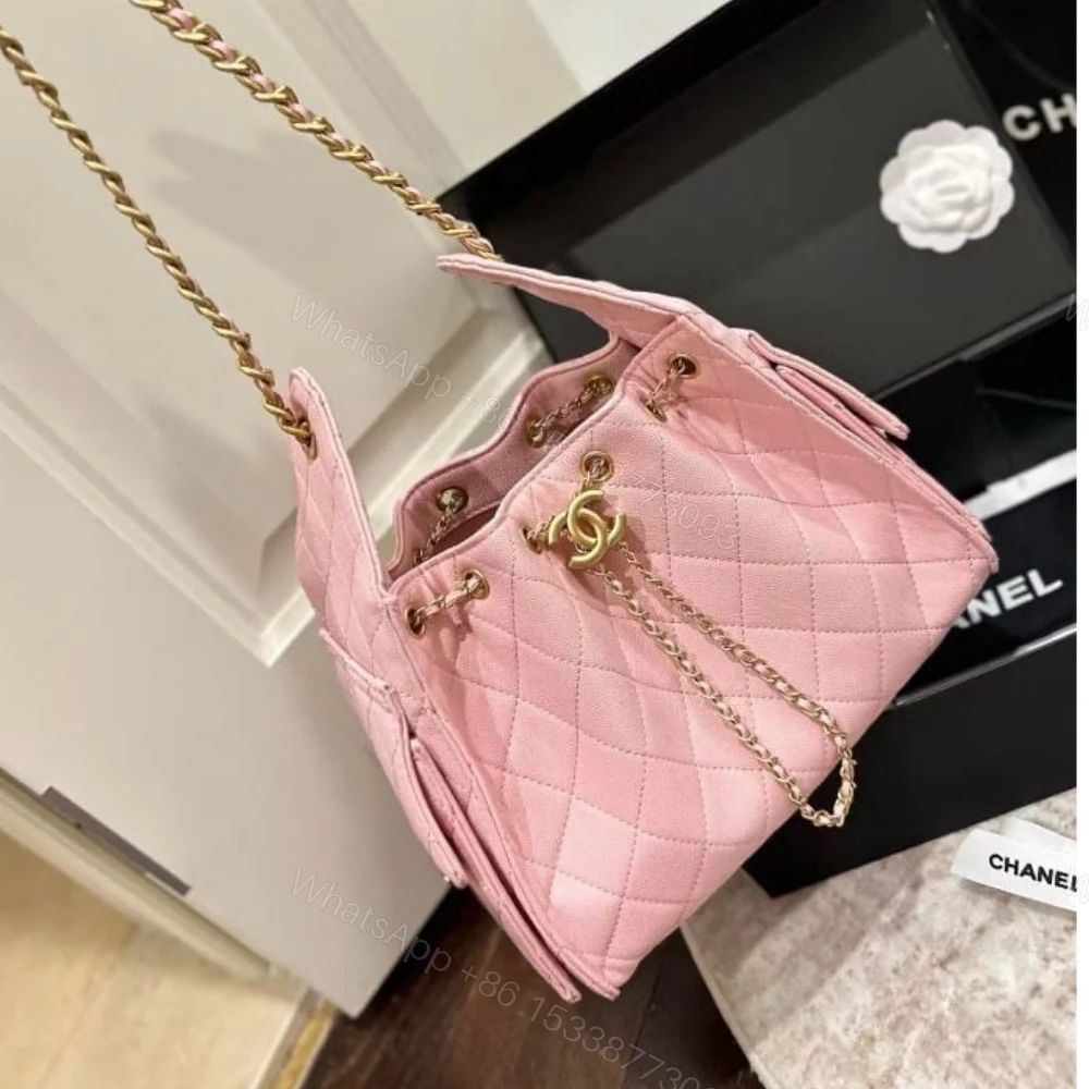View 2 of Chanel 25 Small Handbag Metallic And Gold Tone Metal Light Pink 26Cm
