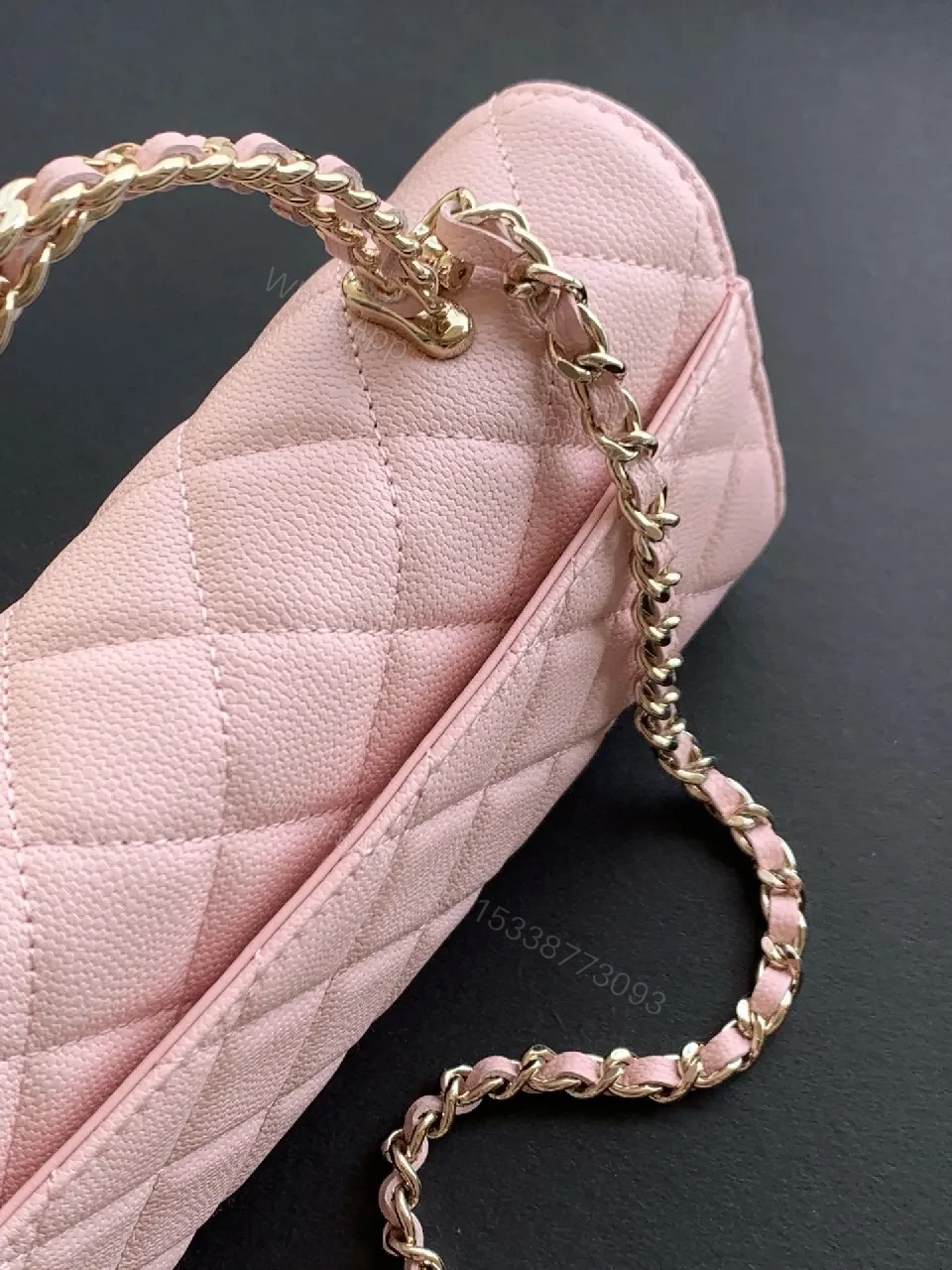 View 9 of Soft Pink Quilted Chain Bag: Everyday Luxury Tote