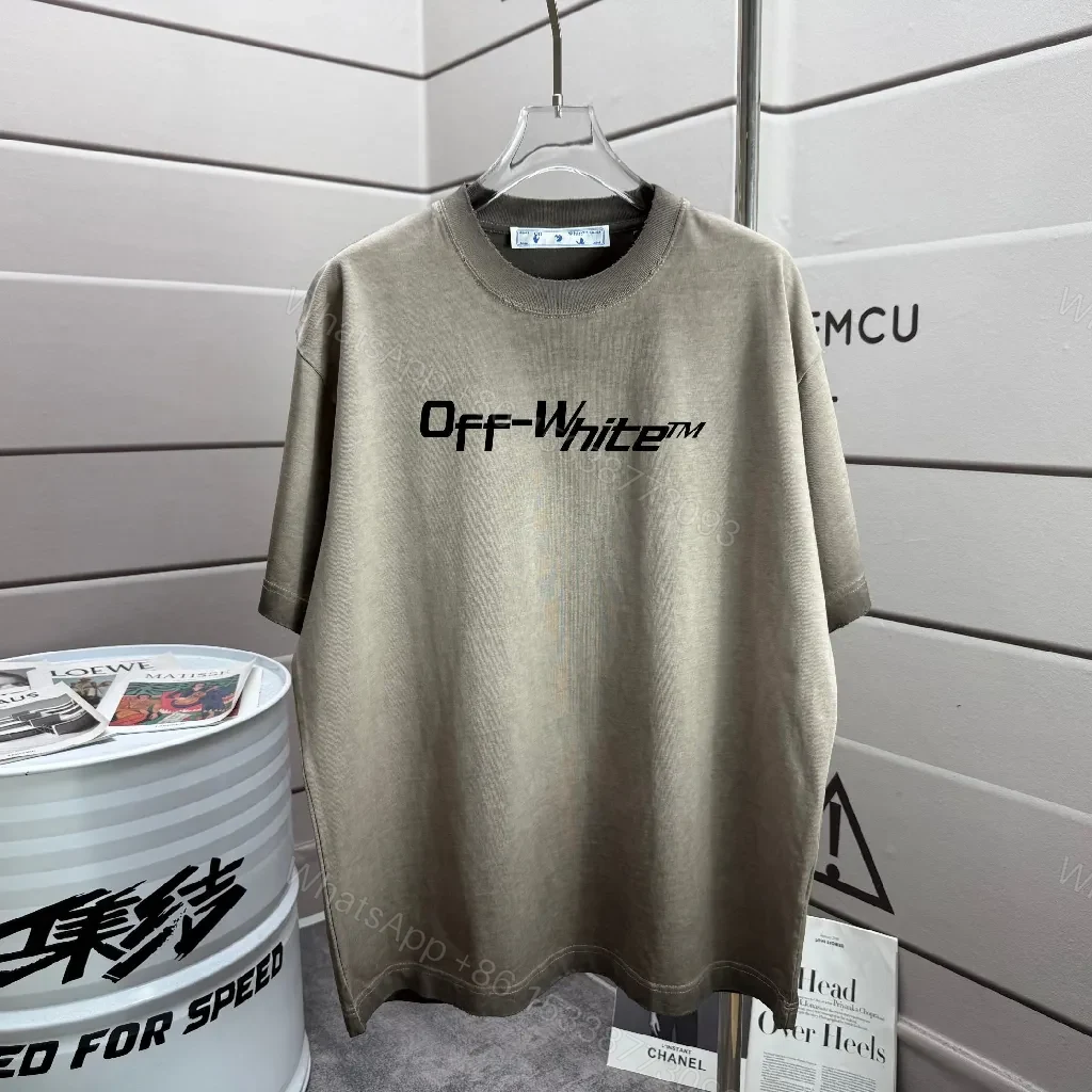 View 9 of Neutral Taupe Cotton Graphic Tee with Bold Crest