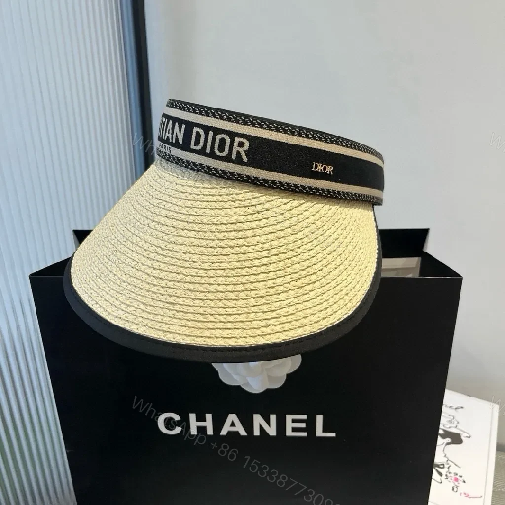 View 6 of Straw Visor with Dior Band: Luxe Resort-Ready Shade