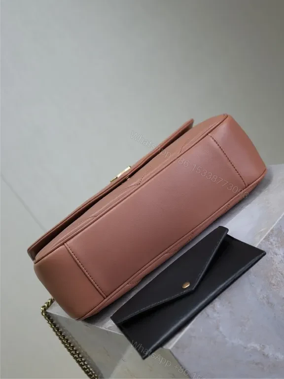 View 5 of Chic Quilted Bag + Cardholder Set: Blush Pink YSL Duo