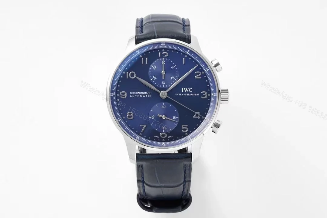 IWC Portuguese Chrono-Automatic Stainless Steel / Blue Dial IW3714-91 — view 1