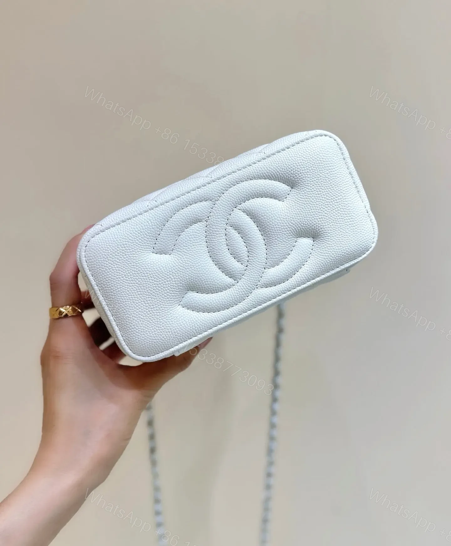 View 6 of Chanel Vanity Case Small White Gold Hardware