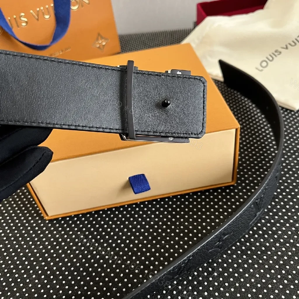 View 7 of Black Leather Belt – Minimalist Style with Signature Buckle