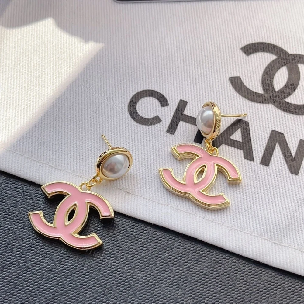 View 3 of CHANEL PENDANT EARRINGS PEARLY WHITE AND PINK ABF397 B19975 NAFTT