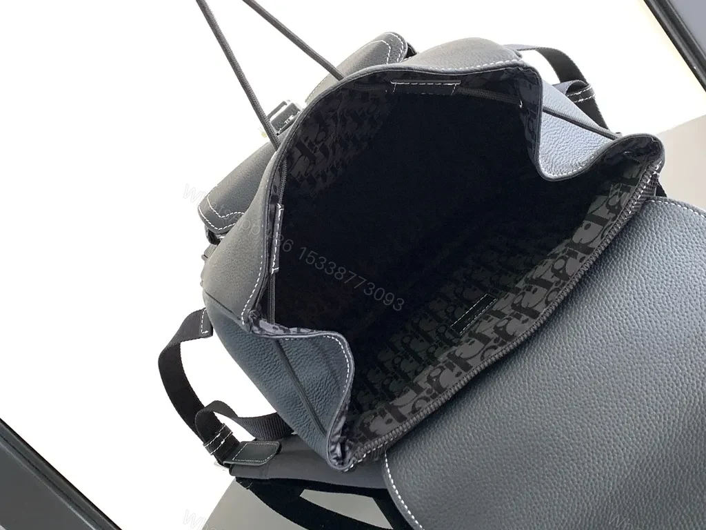 View 6 of Dior Textured Leather Backpack: Structured Luxury Everyday Carry