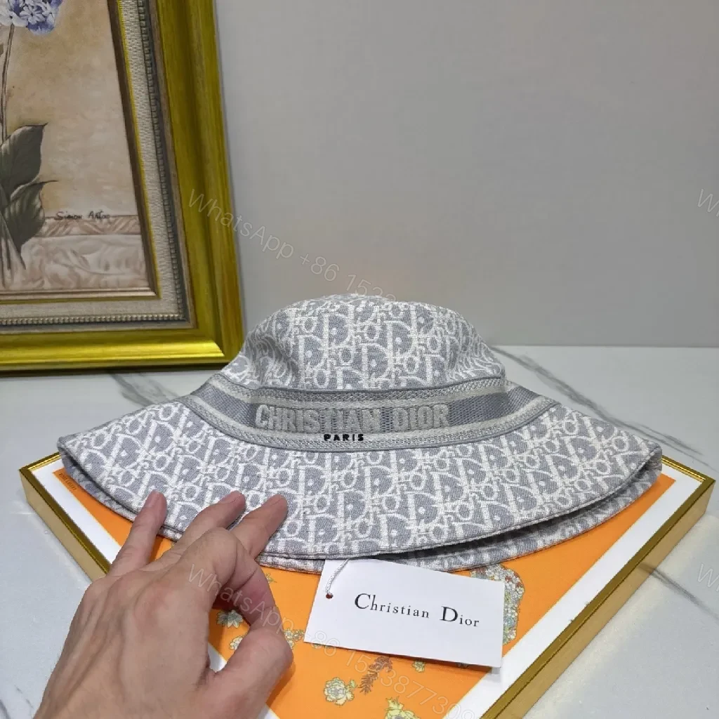 Monochrome Luxe Monogram Bucket Hat with Signature Pattern — view 1