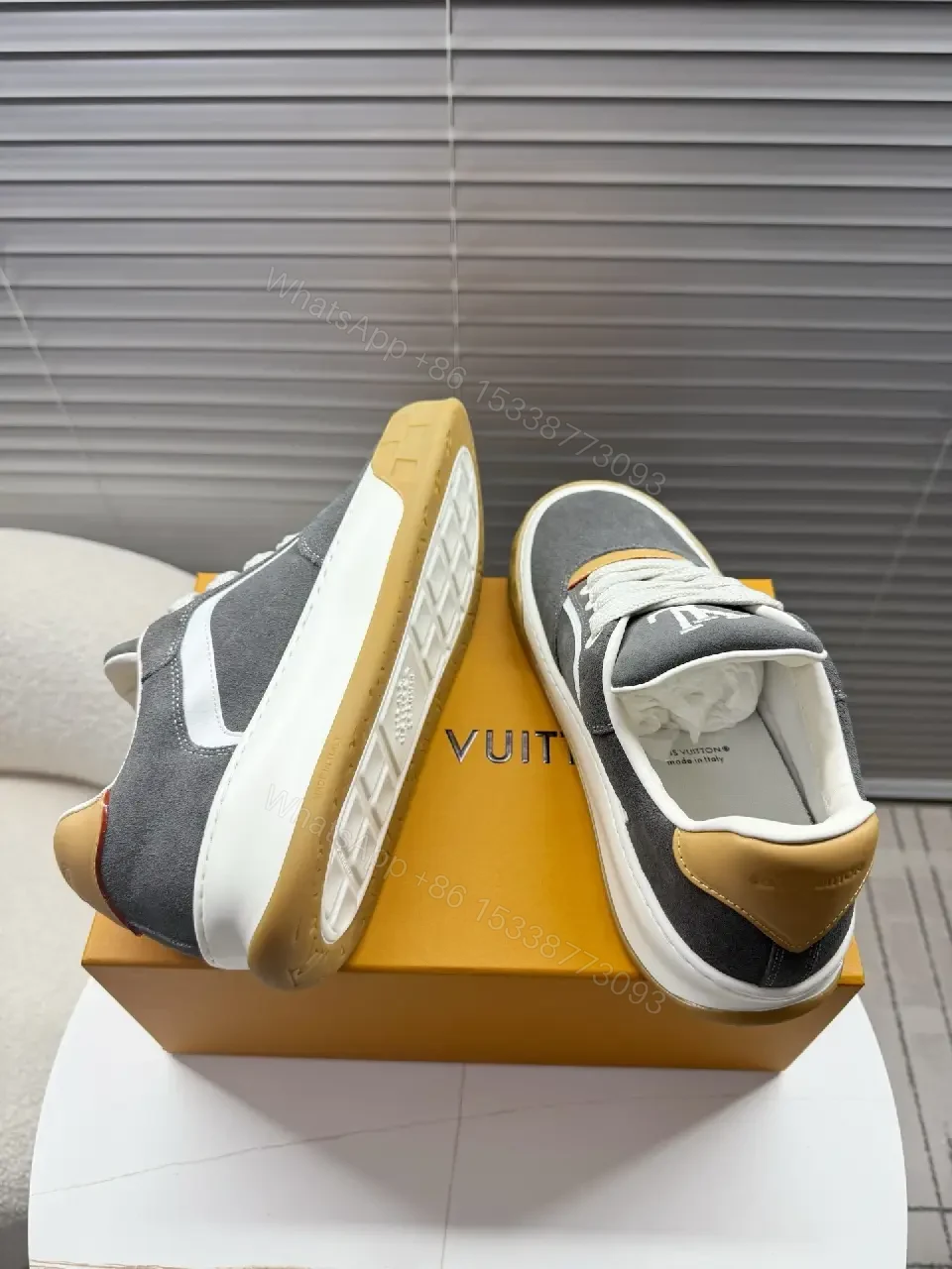 View 9 of Chunky Suede Street-Chic Sneakers: Bold Monogram Detail
