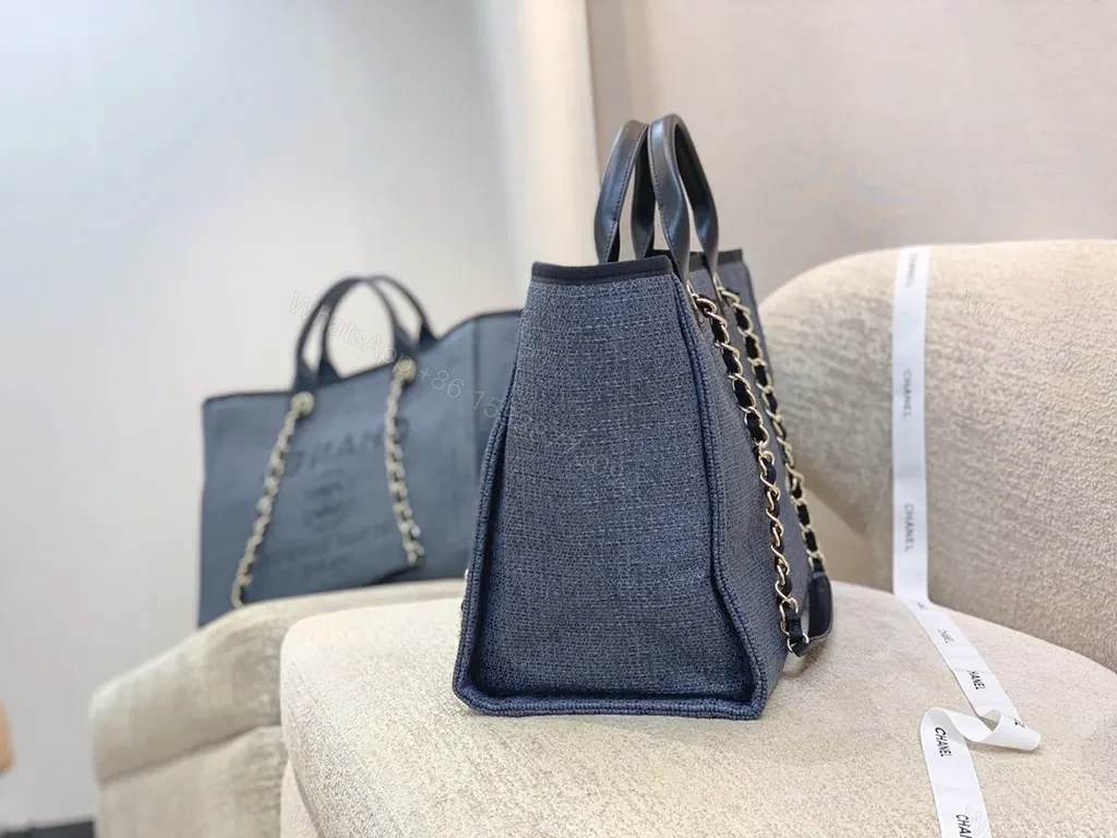 View 7 of Chanel-Inspired Denim Tote: Luxe Everyday Carry Bag