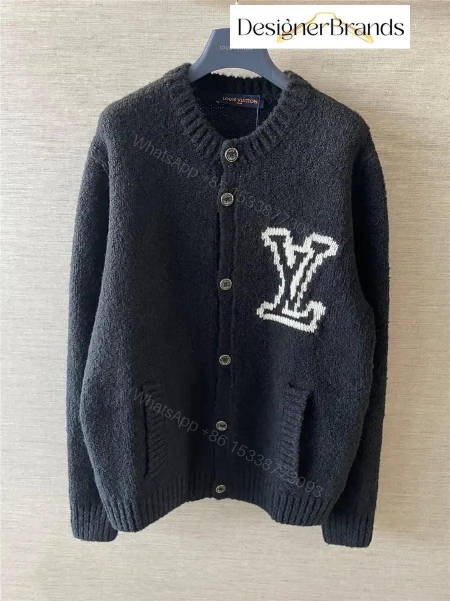 View 3 of Cozy Boucle Knit Cardigan – Bold LV Monogram, Signature Style