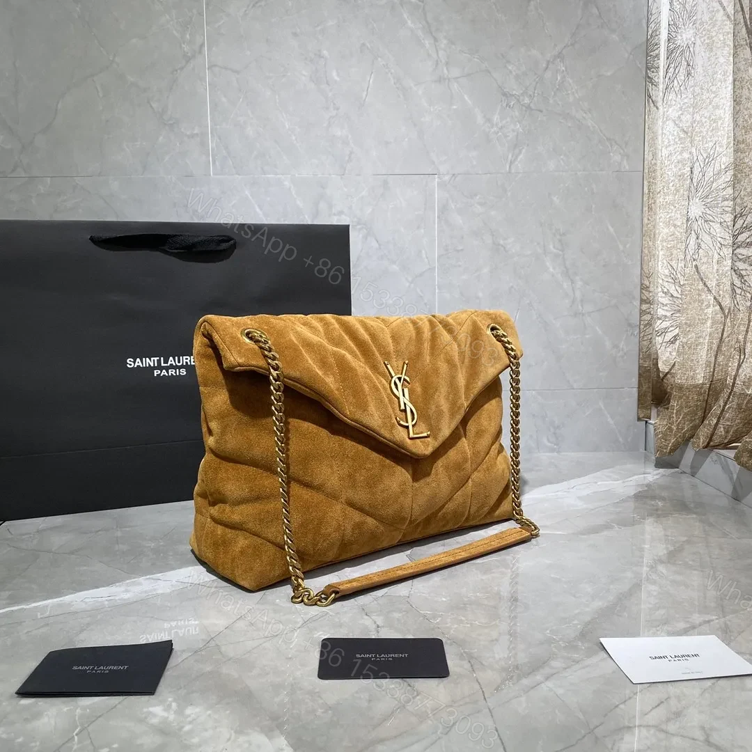 View 7 of SAINT LAURENT Puffer Toy quilted leather-trimmed suede shoulder bag